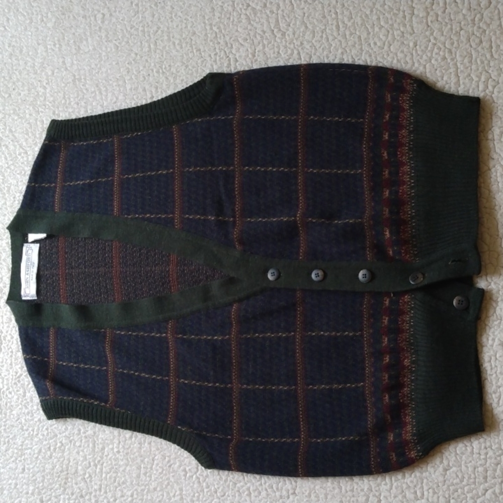 Vintage John Ashford Italian Acrylic/Wool Cardigan Vest (Medium)